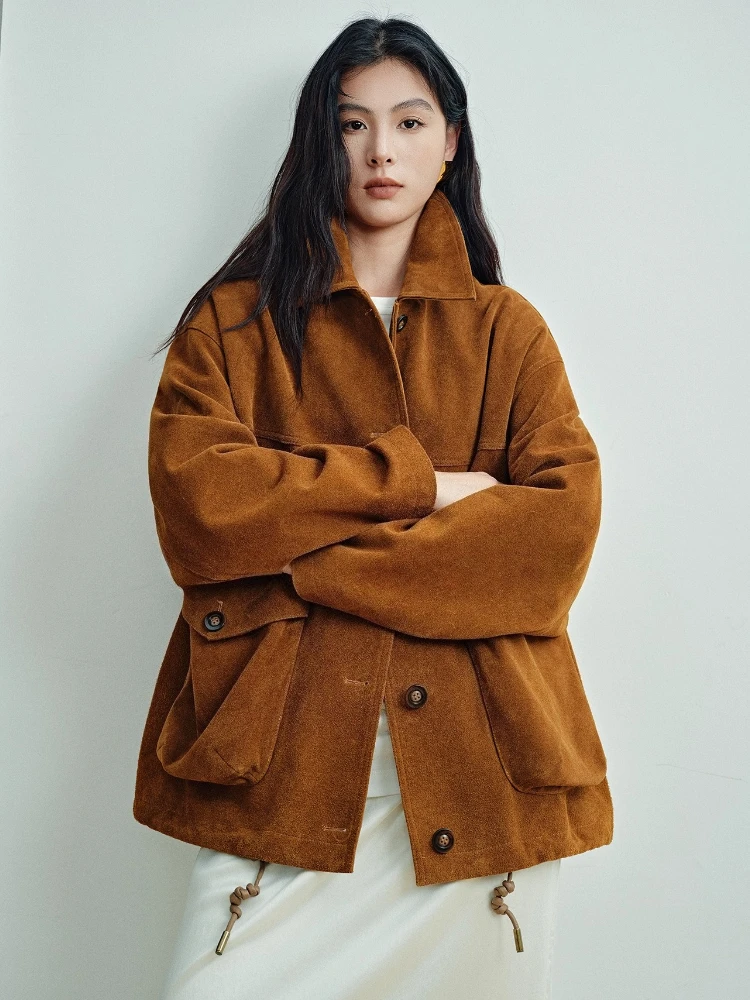 Vintage Genuine Leather Suede Jackets for Women Autumn Winter 2026 New High-end Classic Simple Casual Loose Real Sheepskin Coat
Vintage Genuine Leather Suede Jackets for Women Autumn Winter 2026 New High-end Classic Simple Casual Loose Real Sheepskin Coat
