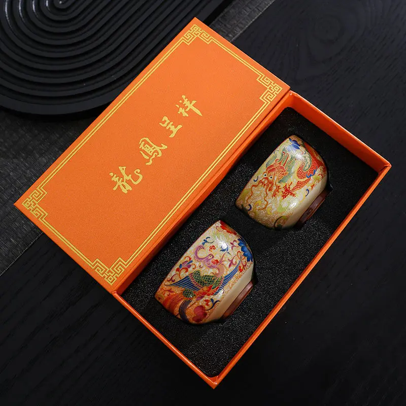 130ml Dragon and Phoenix Gold Thread Pair Cups Ru Kiln Single Cup Master Tea Brewing and Tasting Gift Box Set
130ml Dragon and Phoenix Gold Thread Pair Cups Ru Kiln Single Cup Master Tea Brewing and Tasting Gift Box Set