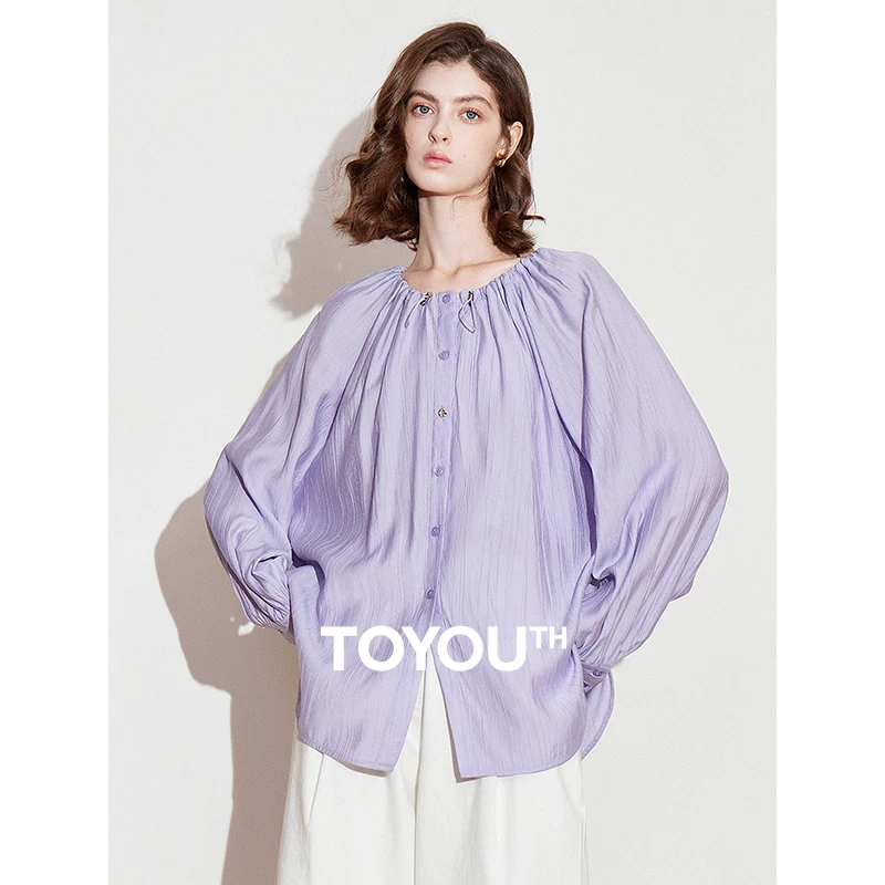 TOYOUTH Women Blouse Shirt 2025 Spring New French Style Long Sleeve Round Neck Single Breasted Button Shirt Tops
TOYOUTH Women Blouse Shirt 2025 Spring New French Style Long Sleeve Round Neck Single Breasted Button Shirt Tops