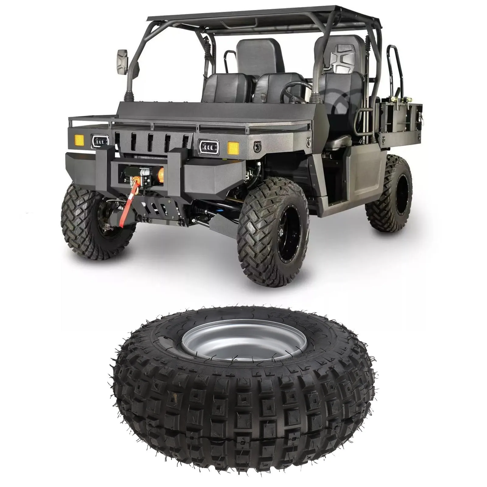 ATV UTV Tire 16X8-7 Tire with Rim Excellent Road Grip Puncture Proof 3 Holes 7 Inches 6PR for Cart Garden Lawn Mower
ATV UTV Tire 16X8-7 Tire with Rim Excellent Road Grip Puncture Proof 3 Holes 7 Inches 6PR for Cart Garden Lawn Mower