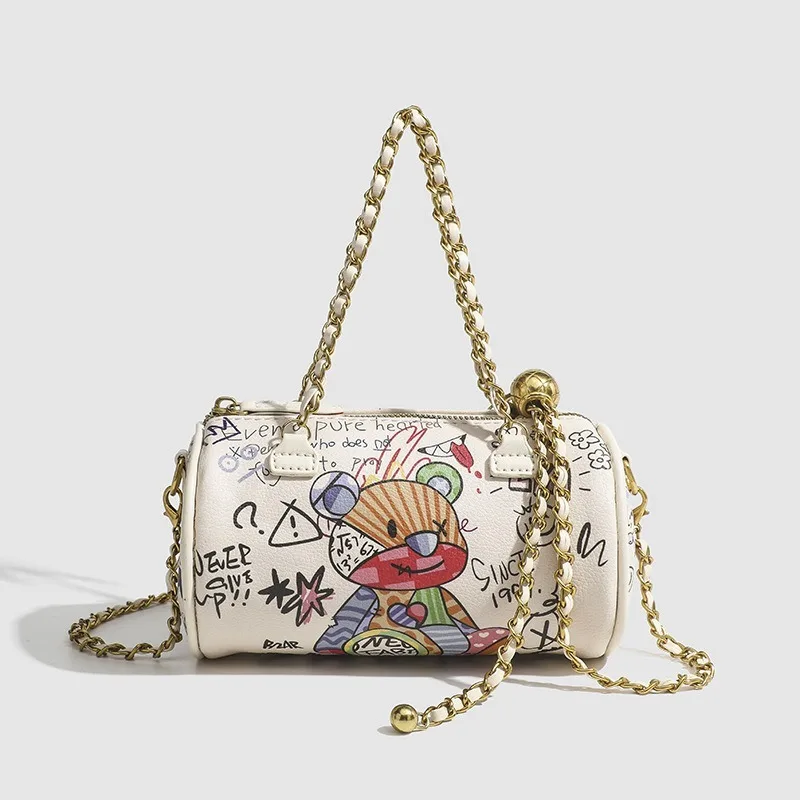 Graffiti Bucket Bag Simple Cylindrical Bear Letter Vegetable Basket Handbag 2027 New Women's Crossbody Bag
Graffiti Bucket Bag Simple Cylindrical Bear Letter Vegetable Basket Handbag 2027 New Women's Crossbody Bag