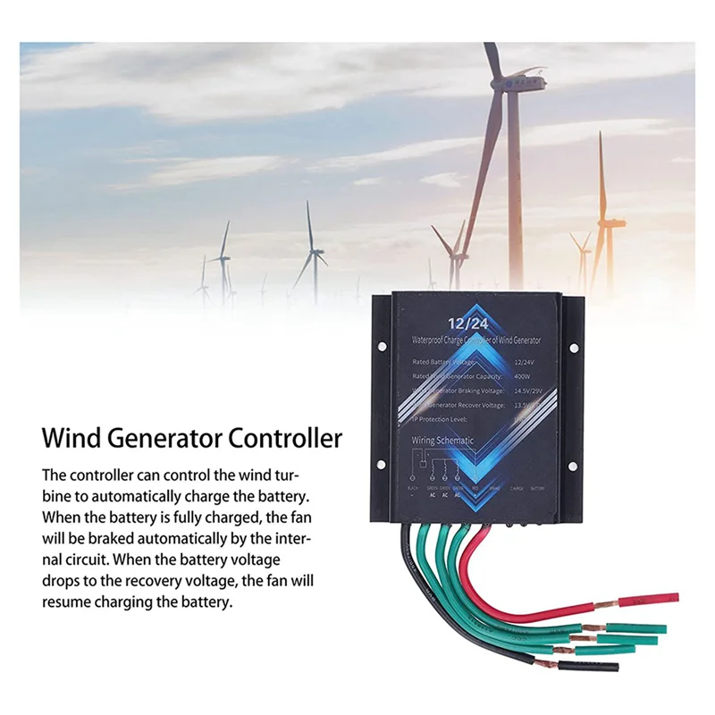 AT21-2X Wind Turbine Charge Controller, 400W 12V 24V Mini Wind Turbine Generator Controller IP67 Waterproof
AT21-2X Wind Turbine Charge Controller, 400W 12V 24V Mini Wind Turbine Generator Controller IP67 Waterproof