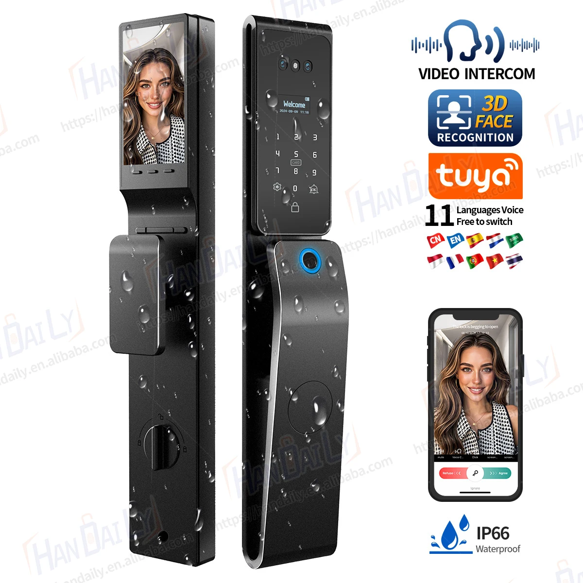 Waterproof Tuya App Smart Lock Real Time Video Call Digital Lock 3D Face Recognition Smart Biometric Fingerprint Digital Lock
Waterproof Tuya App Smart Lock Real Time Video Call Digital Lock 3D Face Recognition Smart Biometric Fingerprint Digital Lock