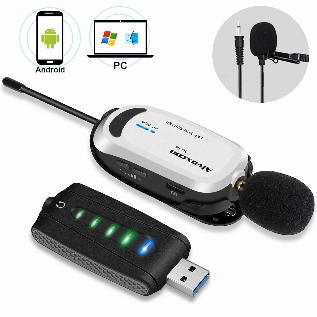 Panvotech Youtube Portable Mini USB Recording Gaming Wireless Lapel Lavalier Microphone for PC Computer
Panvotech Youtube Portable Mini USB Recording Gaming Wireless Lapel Lavalier Microphone for PC Computer