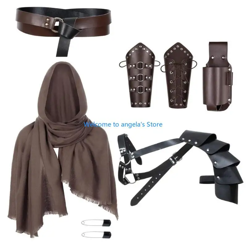 X4YC Мужской исторический рыцарский ансамбль с накидкой-шарфом и доспехами для тематического мероприятия
X4YC Мужской исторический рыцарский ансамбль с накидкой-шарфом и доспехами для тематического мероприятия