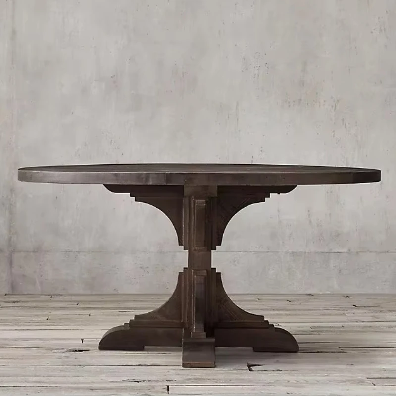 Antique design natural solid oak, solid wood round dining table
Antique design natural solid oak, solid wood round dining table