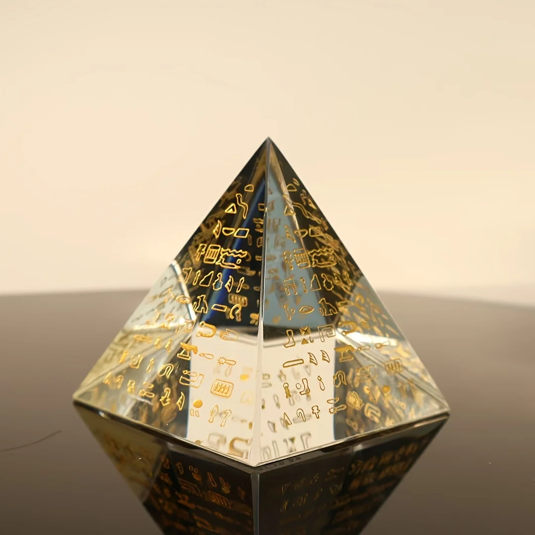 Ancient Egyptian Hieroglyph Crystal Pyramid Ornament Historical Culture Inspired Decor for Collection Gift Glass Home Ornament
Ancient Egyptian Hieroglyph Crystal Pyramid Ornament Historical Culture Inspired Decor for Collection Gift Glass Home Ornament