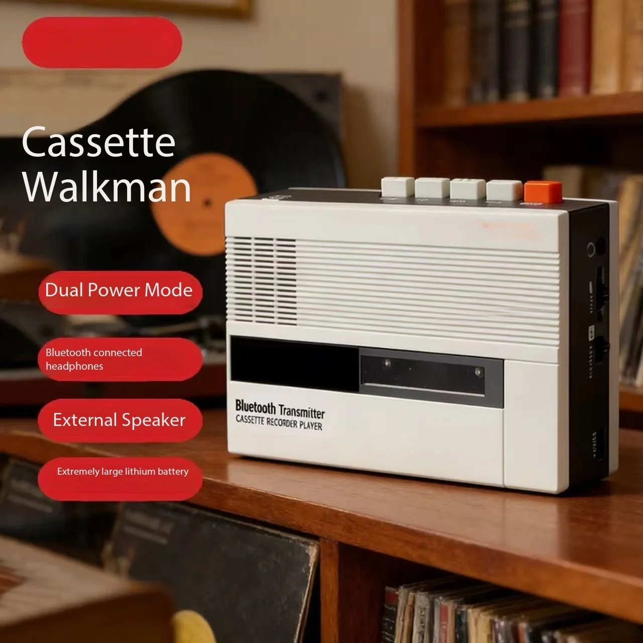 Vintage Cassette Player Recorder with Bluetooth Output, Built-in Microphone & Speakers,Portable Walkman for Old Cassette Tapes
Vintage Cassette Player Recorder with Bluetooth Output, Built-in Microphone & Speakers,Portable Walkman for Old Cassette Tapes