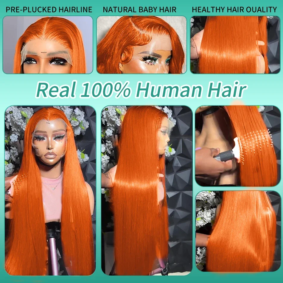 Brazilian Remy Lace Front Human Hair Wigs For Women 180% 30 Inch Orange Ginger Straight 13x4 HD Transparent Lace Frontal Wigs
Brazilian Remy Lace Front Human Hair Wigs For Women 180% 30 Inch Orange Ginger Straight 13x4 HD Transparent Lace Frontal Wigs