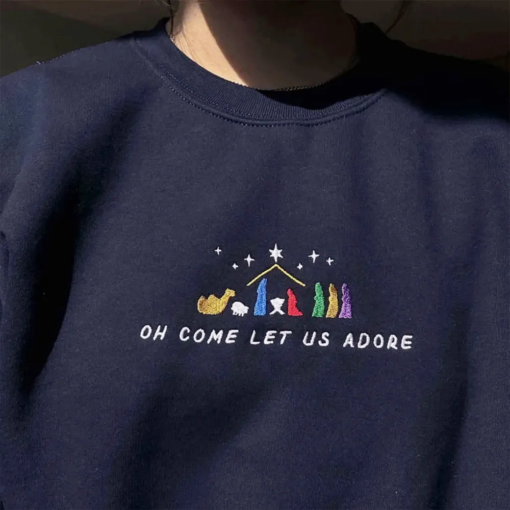 oh Come Let Us Adore Letters Embroidered Crewneck Sweatshirts Female Long Sleeve Thick Loose Warm Pullover Vintage Style Jumpers
oh Come Let Us Adore Letters Embroidered Crewneck Sweatshirts Female Long Sleeve Thick Loose Warm Pullover Vintage Style Jumpers