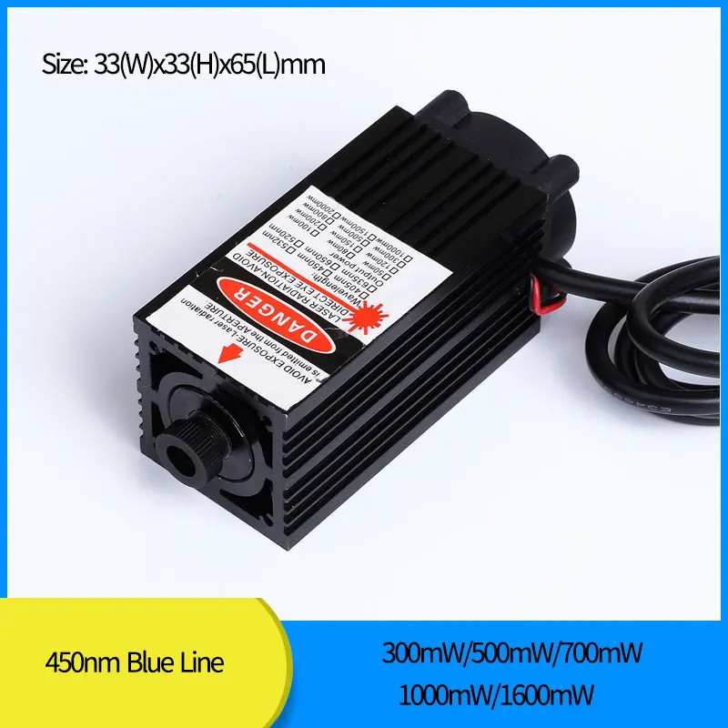 450nm Blue Line Laser Diode Module 300mW 500mW 700mW 1000mW 1600mW with cooling fan (Free With Bracket and Adapter)
450nm Blue Line Laser Diode Module 300mW 500mW 700mW 1000mW 1600mW with cooling fan (Free With Bracket and Adapter)
