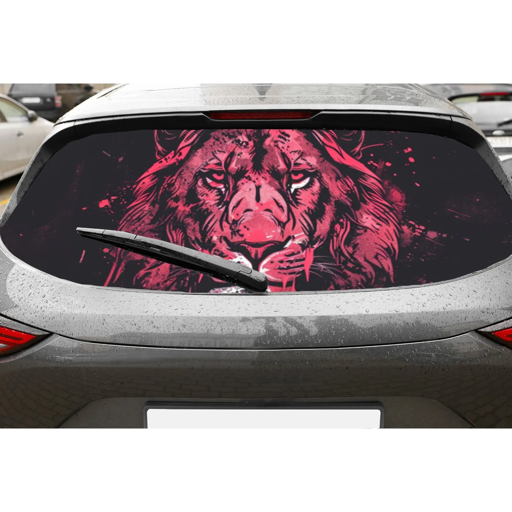 Majestic Pink Art Splashing Ink Lion PVC Perforated Car Vinyl Wraps, Privacy Enhancing Design for Rear Window, Car Rear Windshie
Majestic Pink Art Splashing Ink Lion PVC Perforated Car Vinyl Wraps, Privacy Enhancing Design for Rear Window, Car Rear Windshie