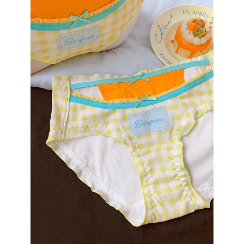 Трусики для девочек в стиле Лолита: милые, с бантиком, в оранжевую клетку, удобные, из мягкого хлопка, с рюшами, модные, с надписями, изысканные трусики-брифы
Трусики для девочек в стиле Лолита: милые, с бантиком, в оранжевую клетку, удобные, из мягкого хлопка, с рюшами, модные, с надписями, изысканные трусики-брифы