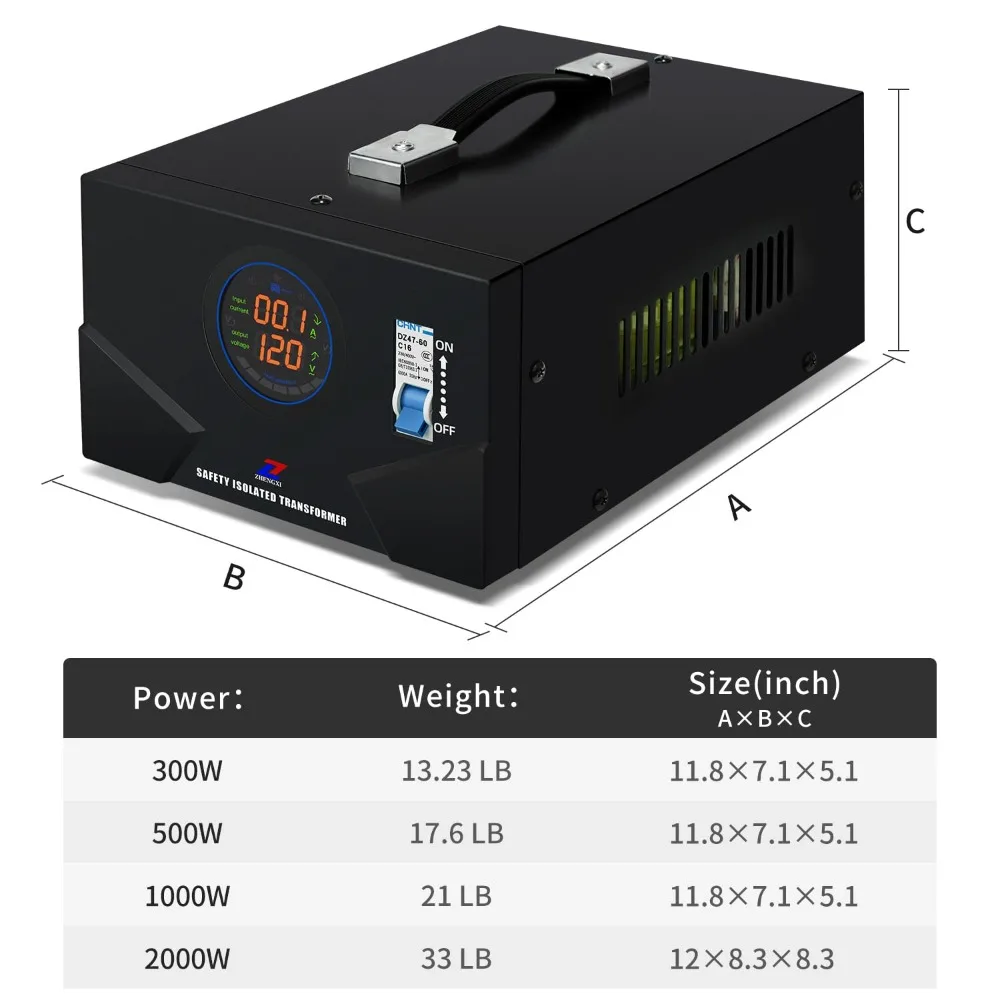 Isolation Transformer 120V to 120V, 2000W Audio Isolation Transformer Voltage Converter 2 Output Sockets
Isolation Transformer 120V to 120V, 2000W Audio Isolation Transformer Voltage Converter 2 Output Sockets