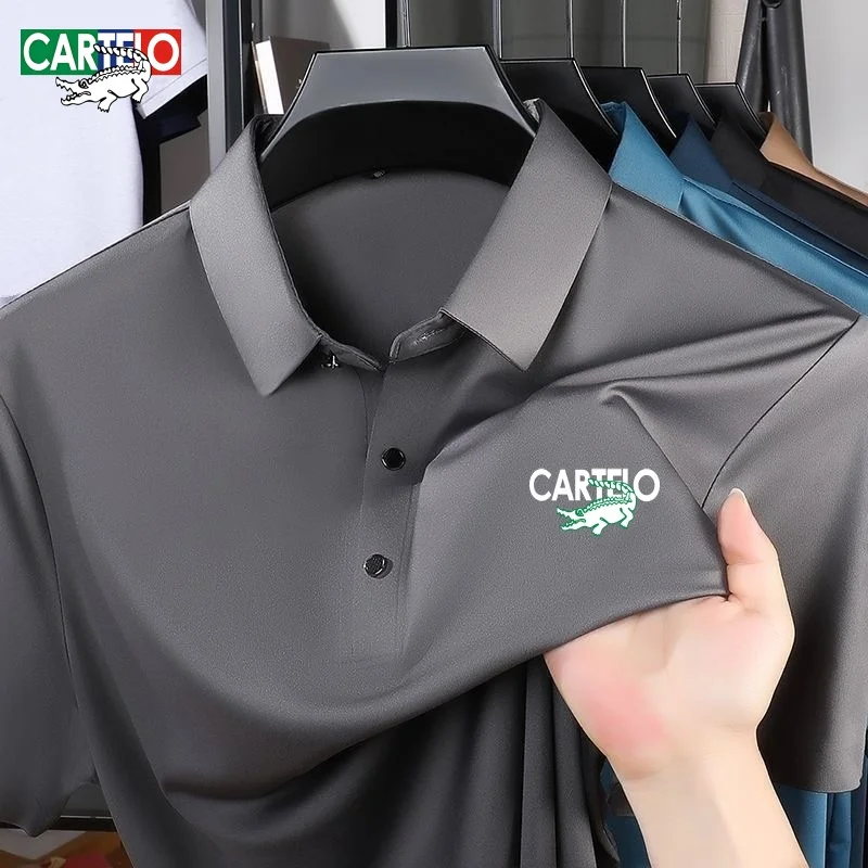 CARTELO men's high-quality seamless silk short sleeved polo shirt, summer trend fashion casual comfortable T-shirt top
CARTELO men's high-quality seamless silk short sleeved polo shirt, summer trend fashion casual comfortable T-shirt top