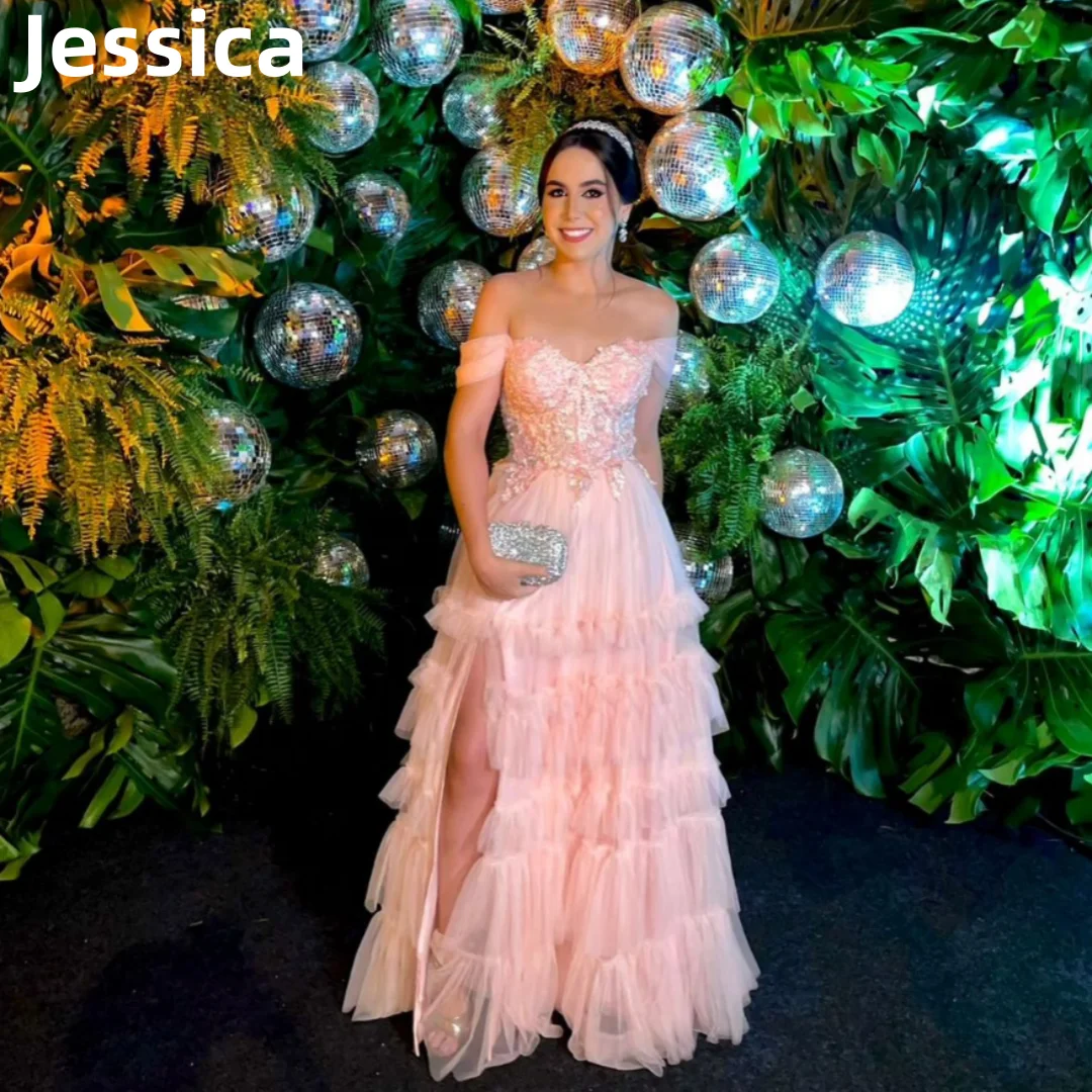 Jessica Pink Dresses Embroidered Tulle Layered Prom Dresses Special Occasion Custom Dress Elegant Lady Wedding Party Dressese
Jessica Pink Dresses Embroidered Tulle Layered Prom Dresses Special Occasion Custom Dress Elegant Lady Wedding Party Dressese