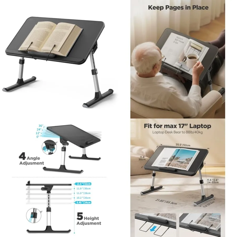 Book Stand for Reading Hands Free with Page Paper Clips in Bed, Laptop Desk Table, Portable Lightweight Lap Desk Tray for Writi
Book Stand for Reading Hands Free with Page Paper Clips in Bed, Laptop Desk Table, Portable Lightweight Lap Desk Tray for Writi