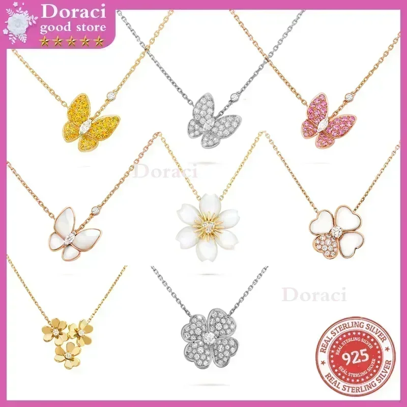 S925 Silver French Style Lucky Clover Necklace - Original Logo, Fashionable Butterfly Accent, Dynamic Trend
S925 Silver French Style Lucky Clover Necklace - Original Logo, Fashionable Butterfly Accent, Dynamic Trend