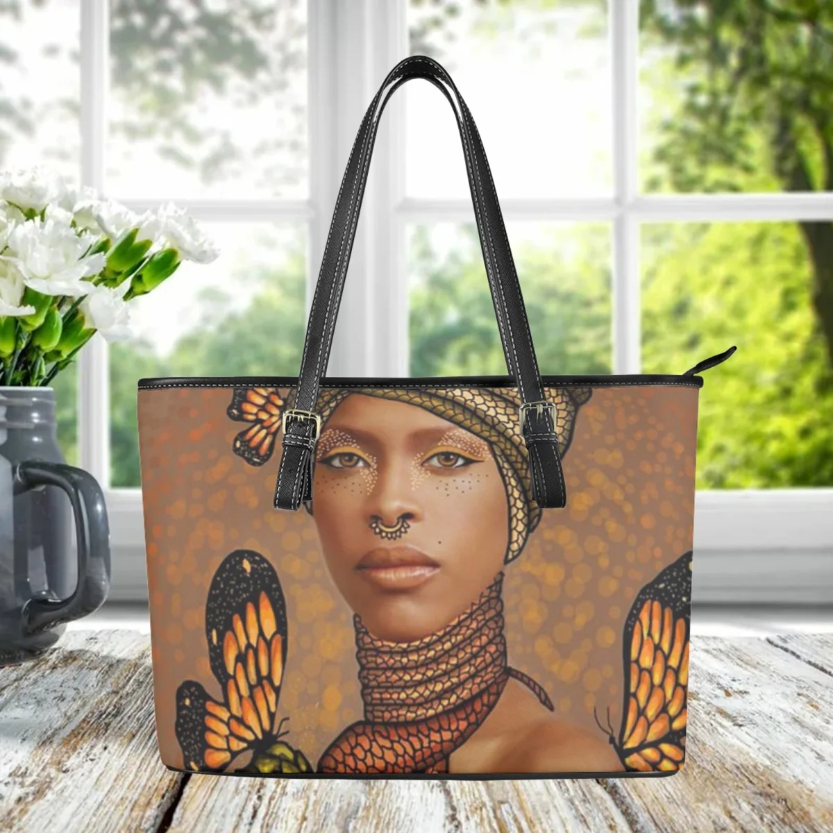 2023 African Black Girl Totes for Women Art Ethnic Print Large Handbags Female Party Commuting Elegant Fashion Shoulder Bag Gift
2023 African Black Girl Totes for Women Art Ethnic Print Large Handbags Female Party Commuting Elegant Fashion Shoulder Bag Gift
