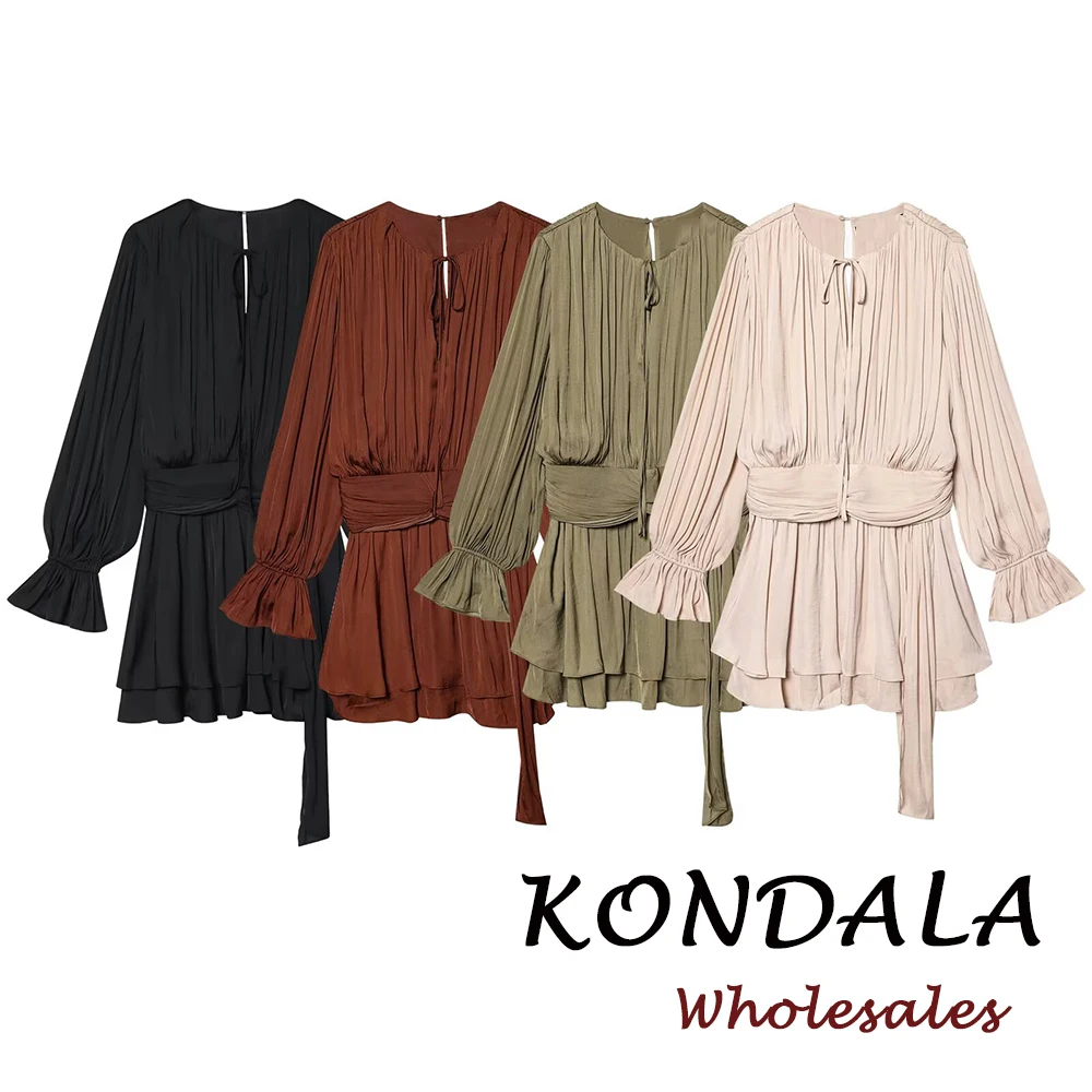 KONDALA 2026 Women Spring Casual Solid Dresses Draped Zipper Bow Mini Dress Pleated Puff Sleeve O-Neck Fashion Female Vesitidos
KONDALA 2026 Women Spring Casual Solid Dresses Draped Zipper Bow Mini Dress Pleated Puff Sleeve O-Neck Fashion Female Vesitidos