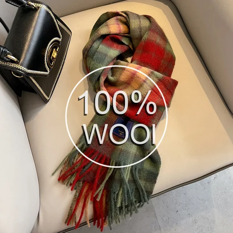 2025 женский шарф из 100% шерсти, роскошный клетчатый кашемировый носовой платок, теплая зимняя женская шаль, парео, мягкий Bufanda, британский корейский
2025 женский шарф из 100% шерсти, роскошный клетчатый кашемировый носовой платок, теплая зимняя женская шаль, парео, мягкий Bufanda, британский корейский