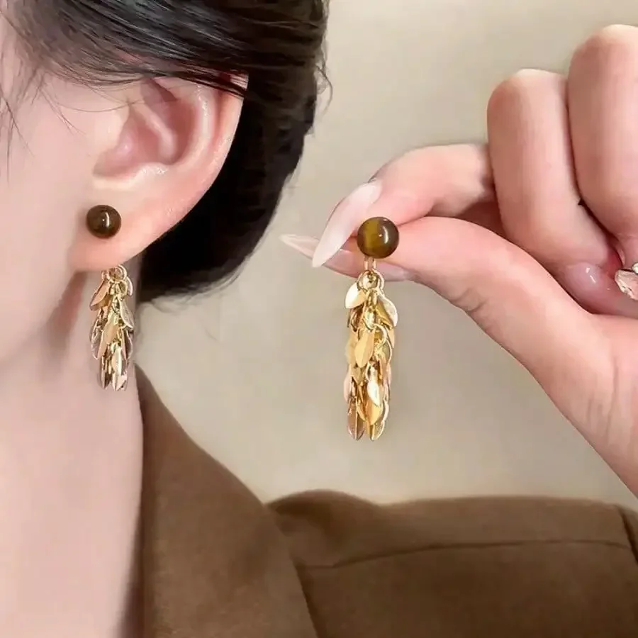 1Pair Maillard Tiger's Eye Tassel Earrings, Bohemian Minimalist, Lightweight Daily Party Date, Ideal Gift For Her, Free Shipping
1Pair Maillard Tiger's Eye Tassel Earrings, Bohemian Minimalist, Lightweight Daily Party Date, Ideal Gift For Her, Free Shipping