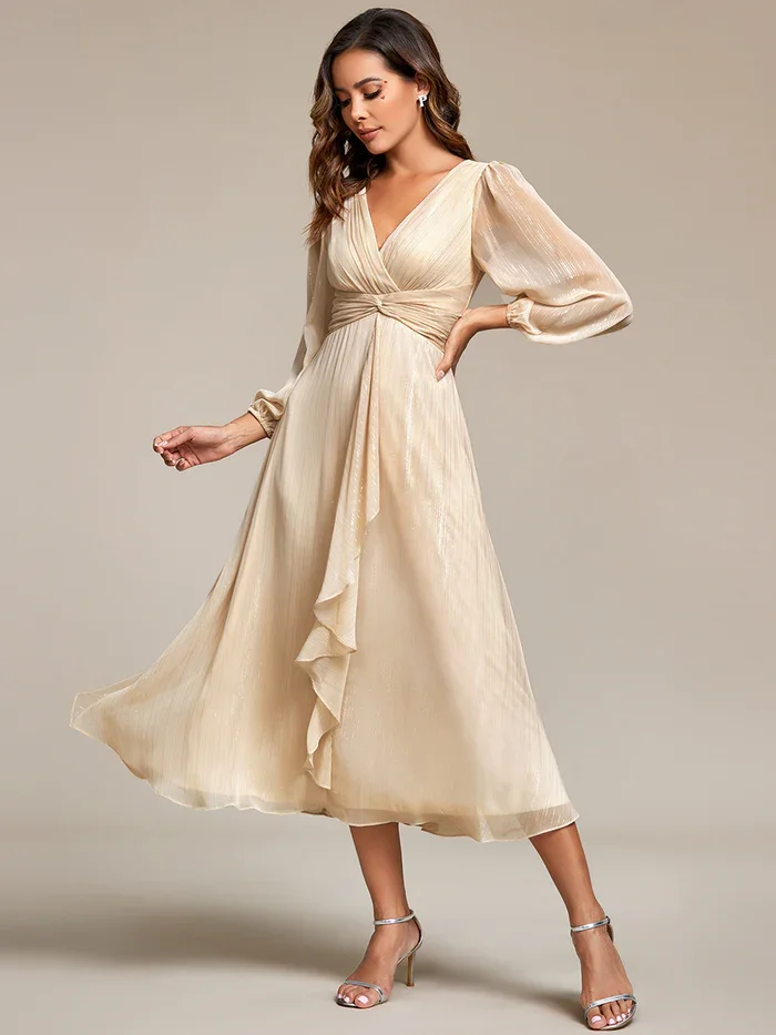 Elegant Evening Dresses Deep V Neck Long Sleeve Knee-Length 2024 Ever pretty of Shiny Chiffon Charcoal Wedding Guest Dresses
Elegant Evening Dresses Deep V Neck Long Sleeve Knee-Length 2024 Ever pretty of Shiny Chiffon Charcoal Wedding Guest Dresses