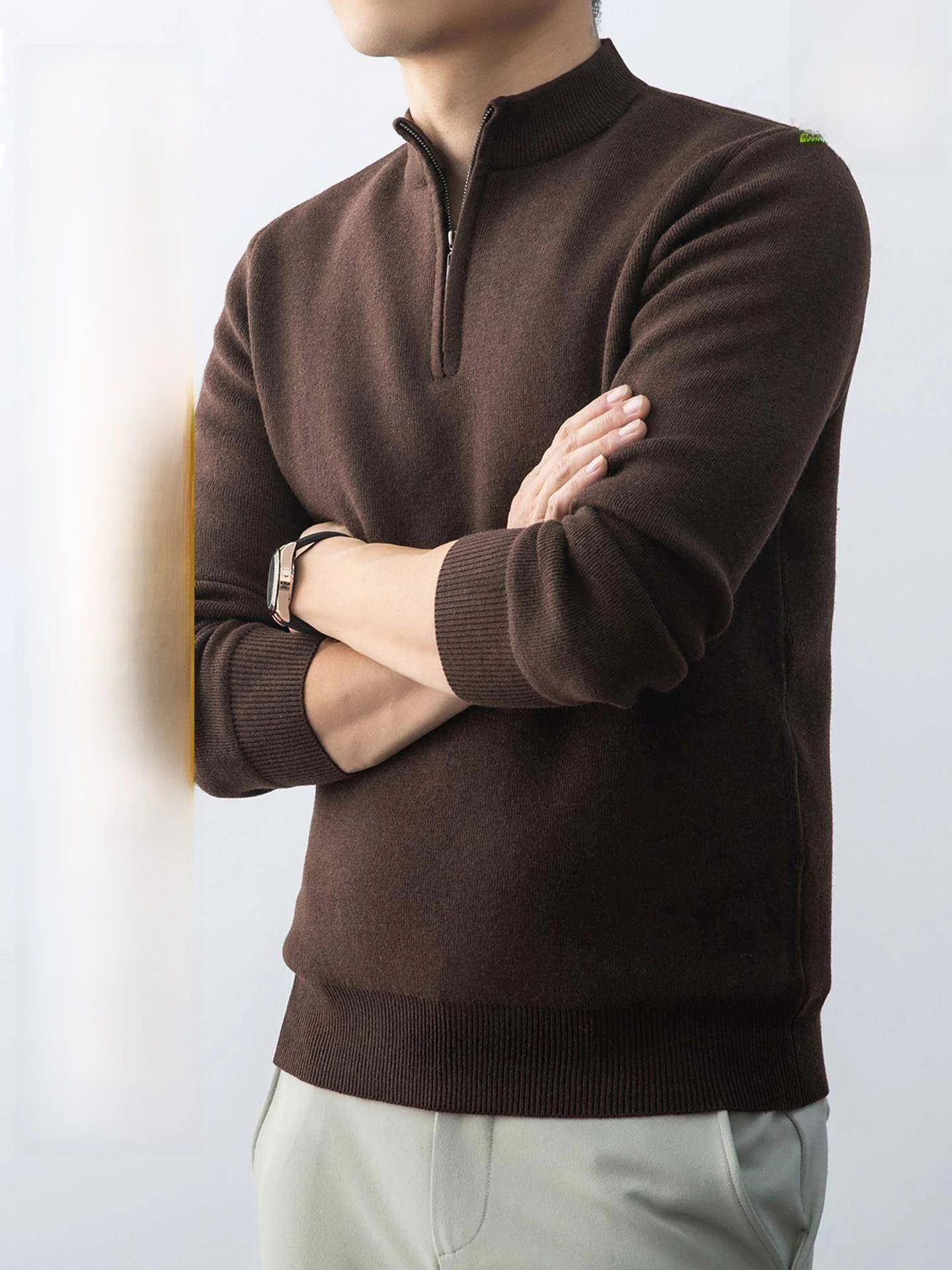 Men's Fleece Lined Knitted Wool Sweater Thick Warm Base Layer Half Zip Autumn Winter Style Casual Comfortable Soft Polyester
Men's Fleece Lined Knitted Wool Sweater Thick Warm Base Layer Half Zip Autumn Winter Style Casual Comfortable Soft Polyester