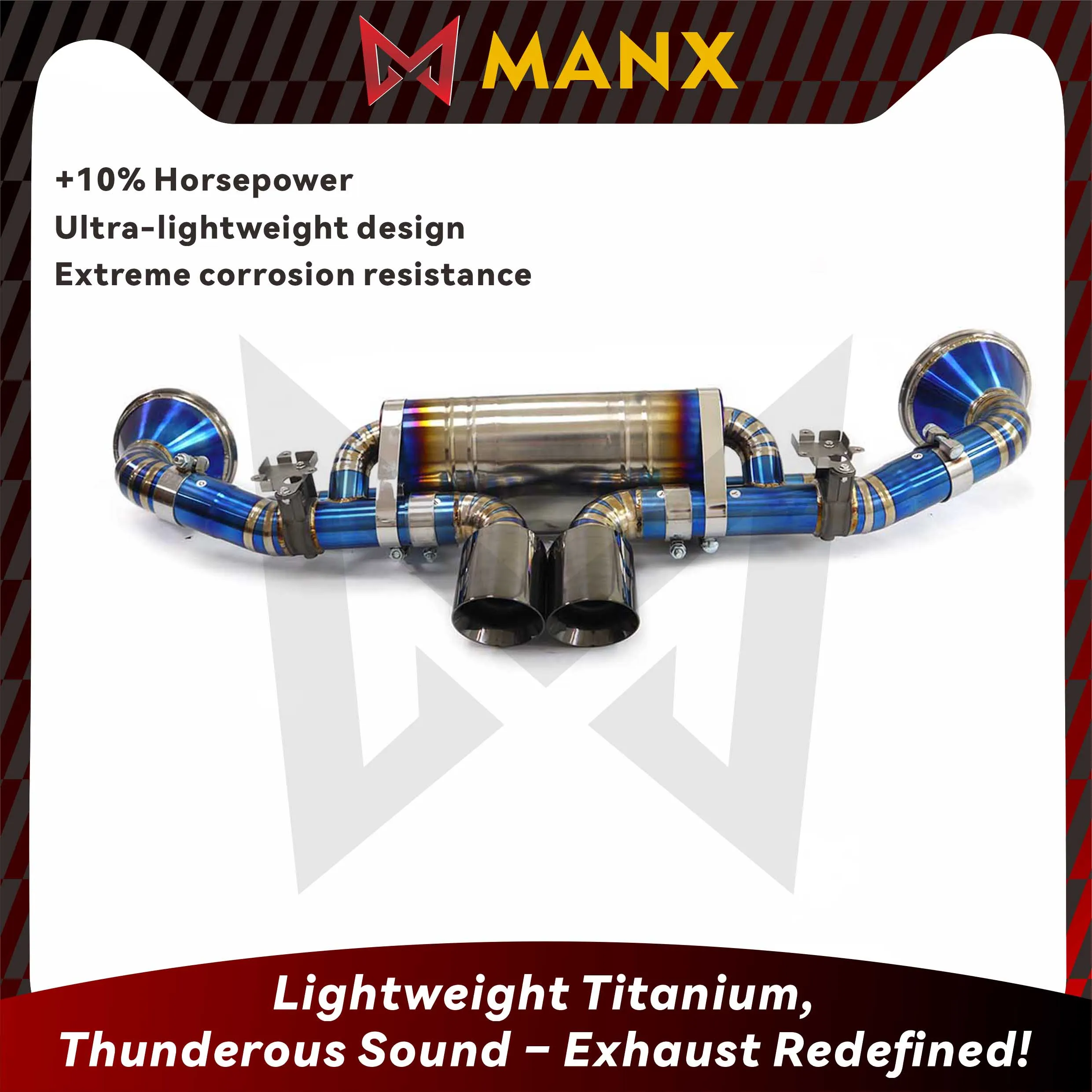 MANX Catback For Porsche 911 992 GT3 Focus On Titanium Pipe Clear Loud Sound Car Exhaust Good Heat Dissipation Original Valve
MANX Catback For Porsche 911 992 GT3 Focus On Titanium Pipe Clear Loud Sound Car Exhaust Good Heat Dissipation Original Valve