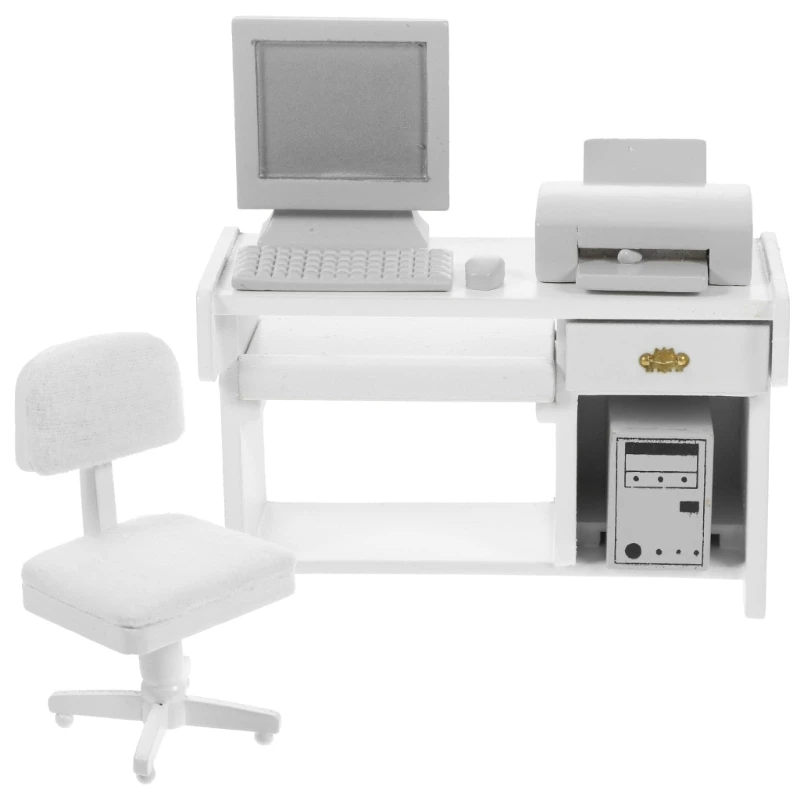 Q0KB Miniature Office Scene Furniture Set With Working Desk Chair Printer Computer Doll House Model Craft Project Decoration
Q0KB Miniature Office Scene Furniture Set With Working Desk Chair Printer Computer Doll House Model Craft Project Decoration