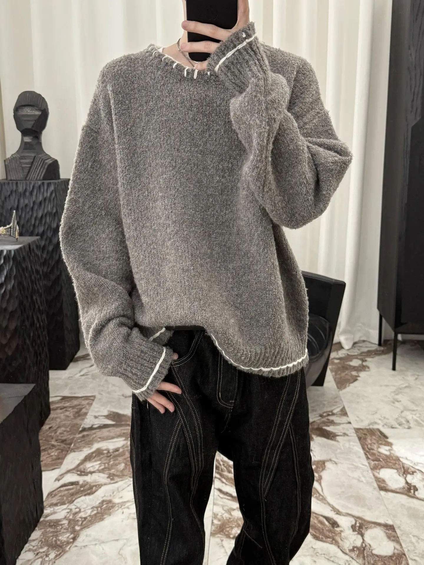 Американский вязаный свитер в стиле кэжуал с круглым вырезом, свободного кроя, осенне-зимний, новый дизайн, ручная работа, ретро-свитшот
Американский вязаный свитер в стиле кэжуал с круглым вырезом, свободного кроя, осенне-зимний, новый дизайн, ручная работа, ретро-свитшот