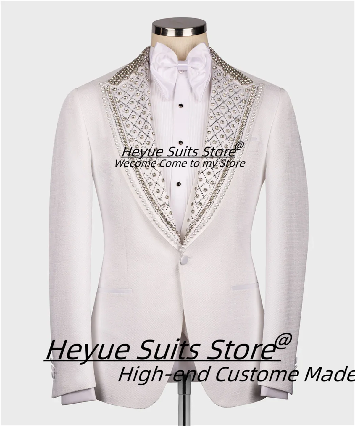 Gorgeous Beadwork Shanwl Lapel Groom Wedding Tuxedos Slim Fit Peak Lapel Formal Men Suits Male Dinner Party Blazer Costume Homme
Gorgeous Beadwork Shanwl Lapel Groom Wedding Tuxedos Slim Fit Peak Lapel Formal Men Suits Male Dinner Party Blazer Costume Homme