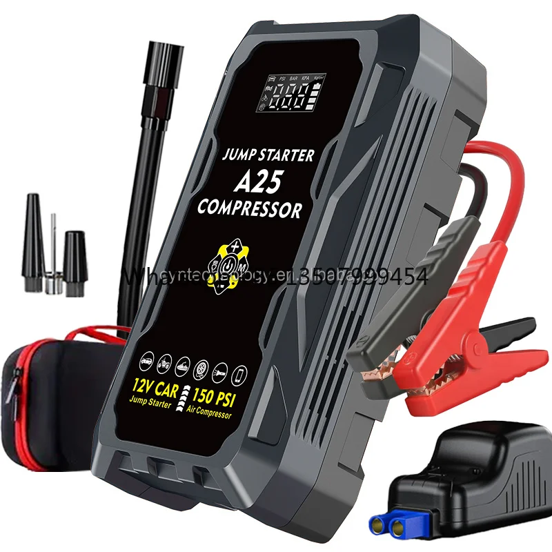 Portable 3000A Jump Starter Power Bank Tire Pump 150 PSI Air Compressor 29600mWh Capacity Multi-function Car Battery Starter
Portable 3000A Jump Starter Power Bank Tire Pump 150 PSI Air Compressor 29600mWh Capacity Multi-function Car Battery Starter