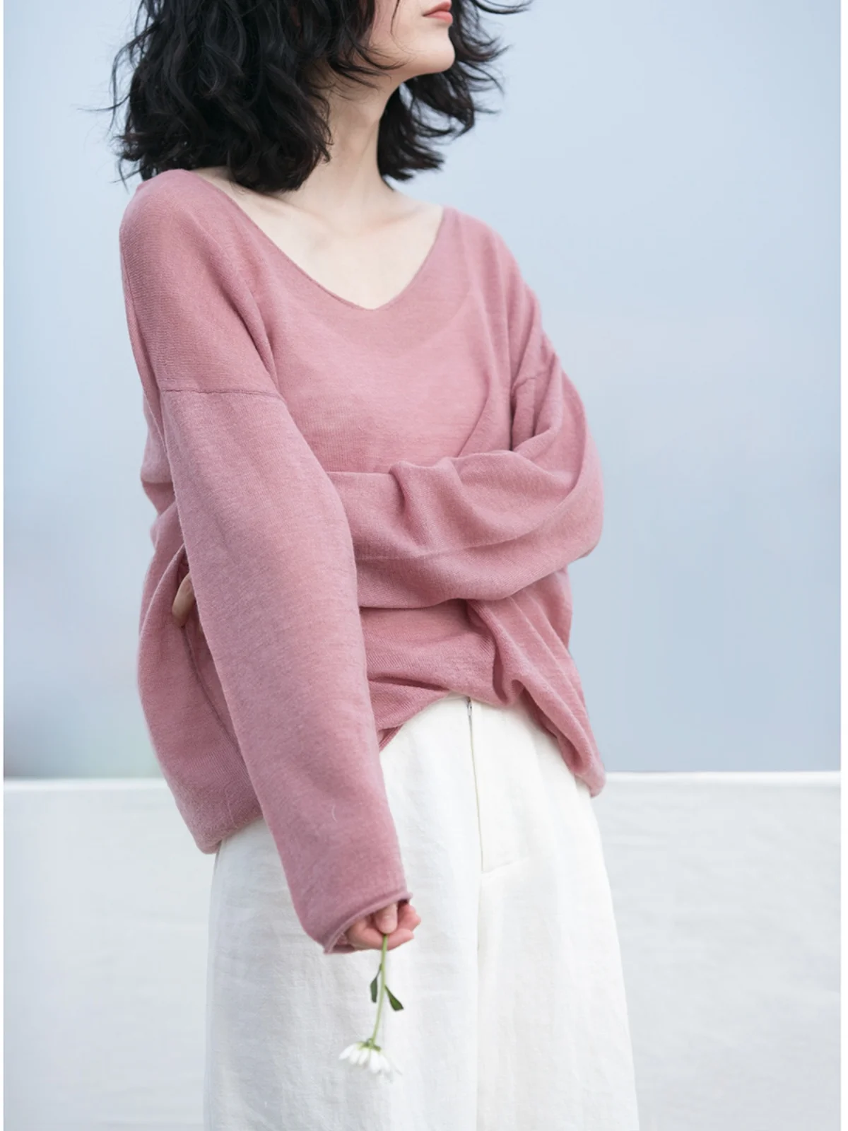Retro V-Ne Hepburn Lazy Early Autumn Top Knitted Sweater Thin Pink Unique Super Beautiful Woolen Women's Faionable Commut...
Retro V-Ne Hepburn Lazy Early Autumn Top Knitted Sweater Thin Pink Unique Super Beautiful Woolen Women's Faionable Commut...