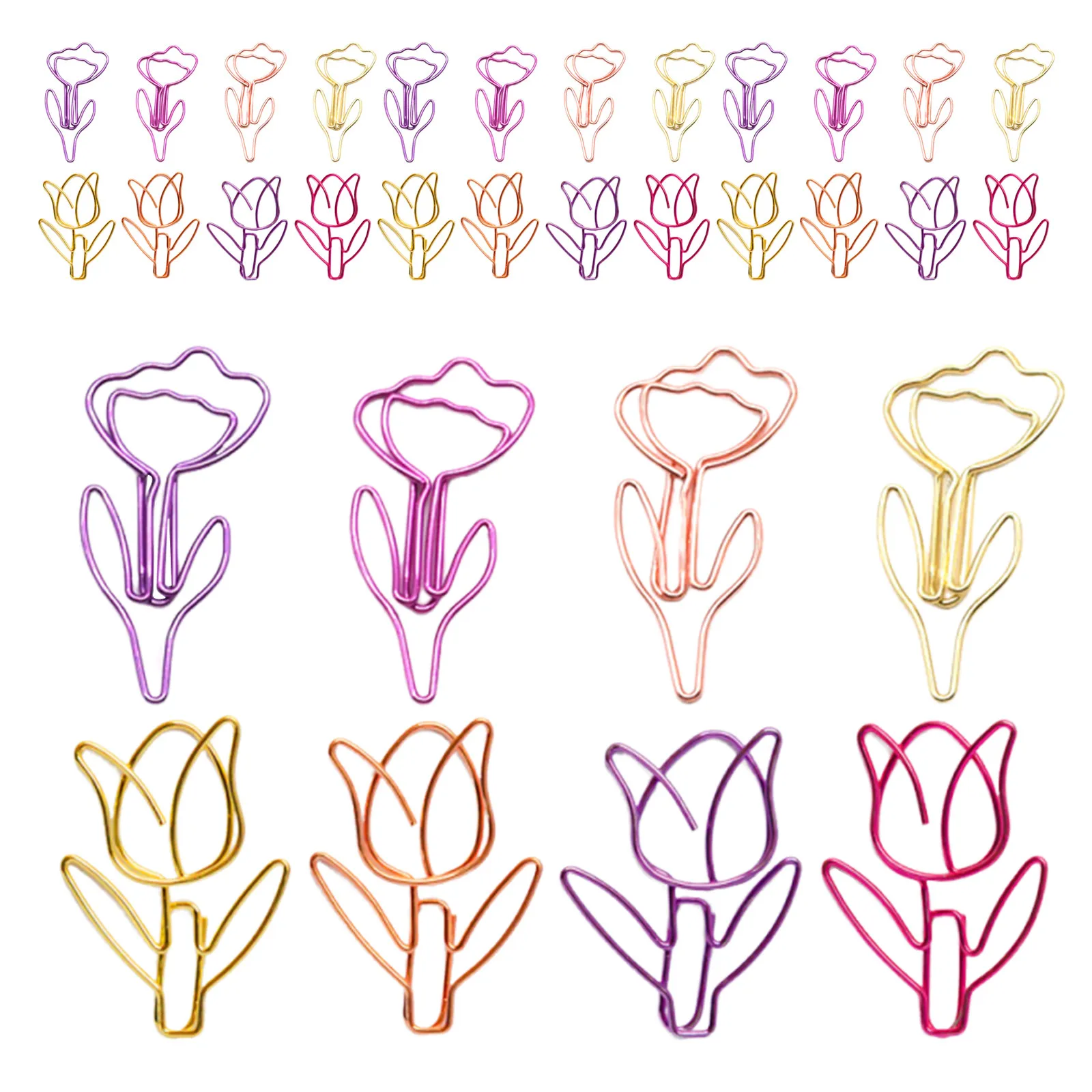 80Pcs Tulip Flower Paper Clips Colorful Metal Decorative Paperclips for Office School Planners Unique Cute Floral Shaped
80Pcs Tulip Flower Paper Clips Colorful Metal Decorative Paperclips for Office School Planners Unique Cute Floral Shaped