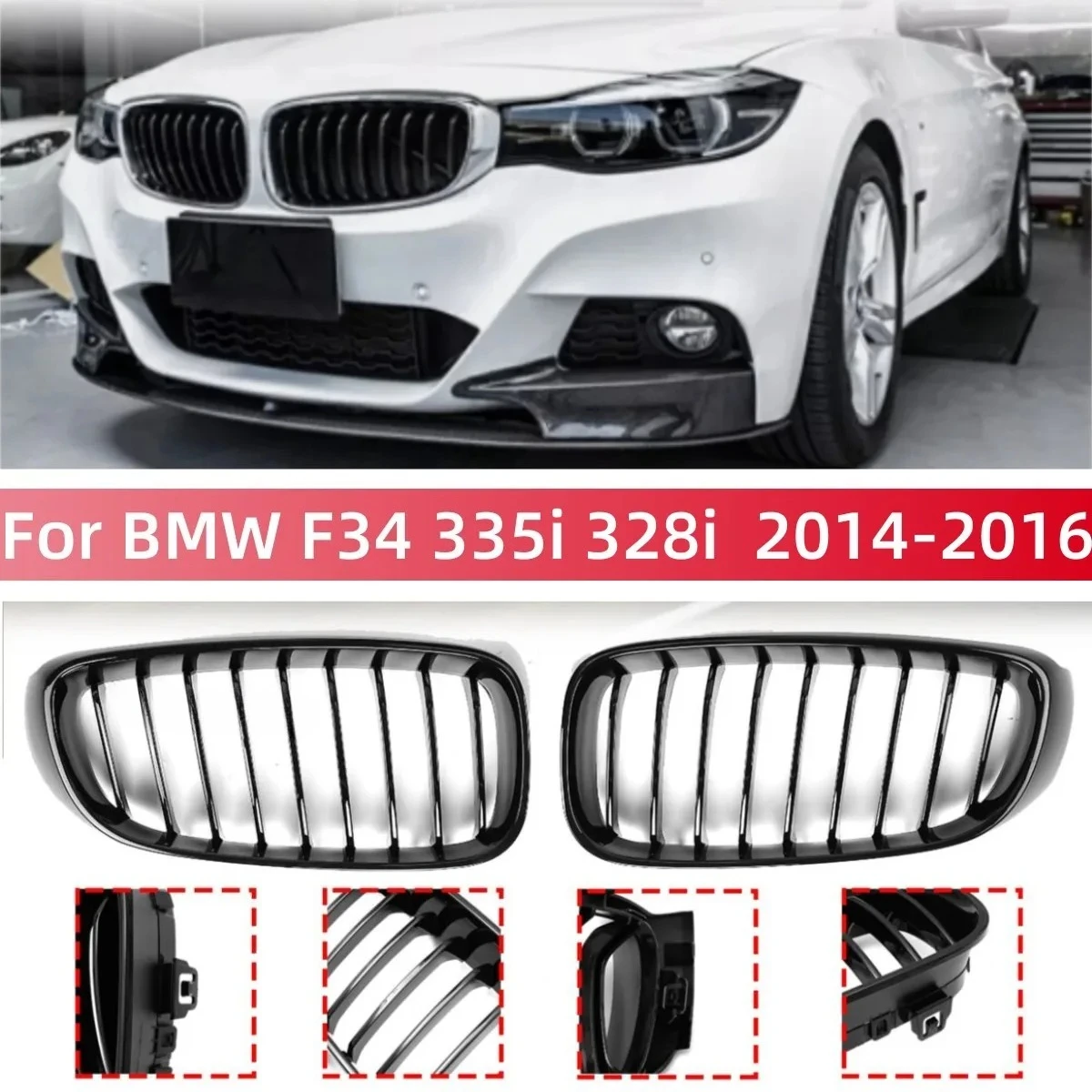 Glossy Black Single Line Front Kidney Hood Grille Racing Grille For BMW F34 335i 328i 2014 2015 2016 2017 Front Bumper Grille
Glossy Black Single Line Front Kidney Hood Grille Racing Grille For BMW F34 335i 328i 2014 2015 2016 2017 Front Bumper Grille