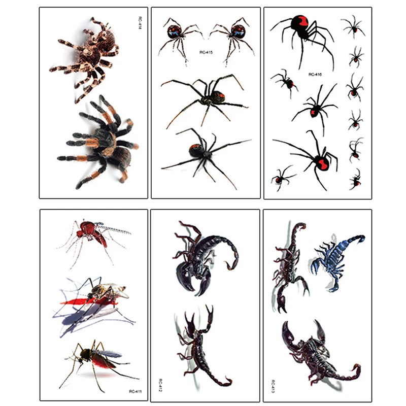 3D Spider Scorpion Temporary Tattoo Stickers Halloween Fake Tattoo Body Art
3D Spider Scorpion Temporary Tattoo Stickers Halloween Fake Tattoo Body Art