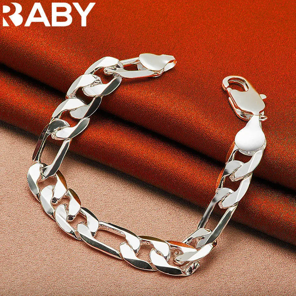 URBABY 925 Sterling Silver 12mm Geometry Chain Bracelet For Women and Men Fashion Jewelry Party Engagement Accessories
URBABY 925 Sterling Silver 12mm Geometry Chain Bracelet For Women and Men Fashion Jewelry Party Engagement Accessories