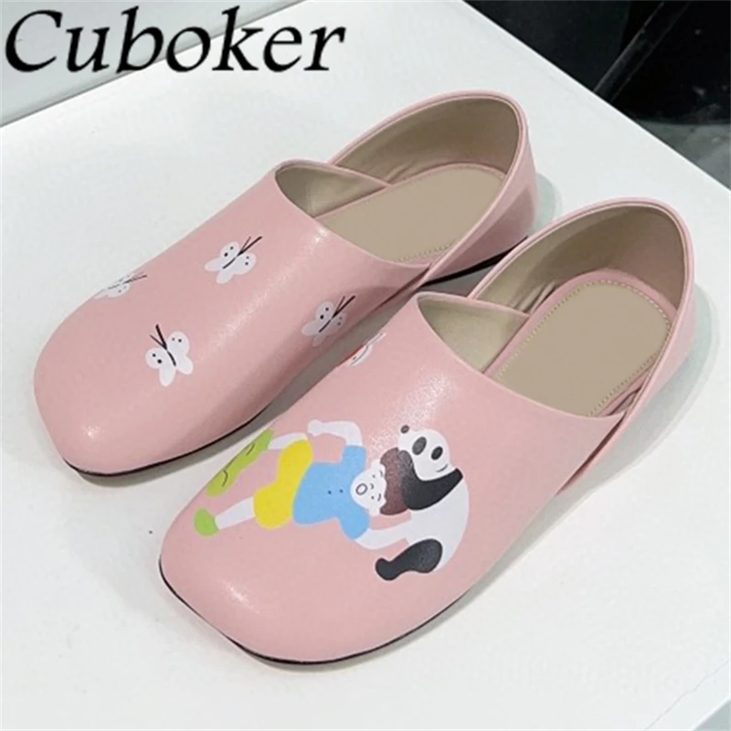 2024 Summer New Genuine Leather Ballet Flat Shoes Women Printed Cartoon Slip On Lazy Loafers Fashion Casual Single Shoes Ladies
2024 Summer New Genuine Leather Ballet Flat Shoes Women Printed Cartoon Slip On Lazy Loafers Fashion Casual Single Shoes Ladies