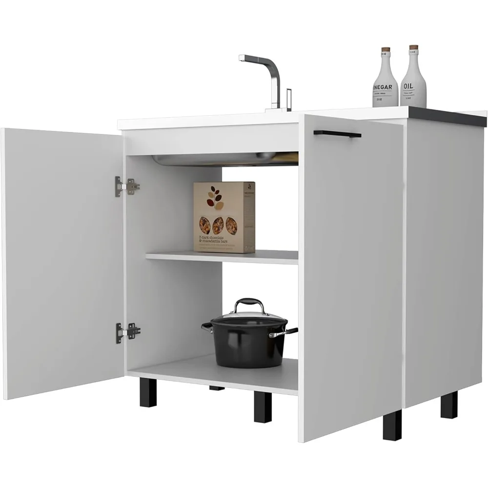 2 Utility Sink & Cabinet with Interior Shelf, Aluminum Countertop Stylish and Functional Design for Kitchen or Laundry Room
2 Utility Sink & Cabinet with Interior Shelf, Aluminum Countertop Stylish and Functional Design for Kitchen or Laundry Room
