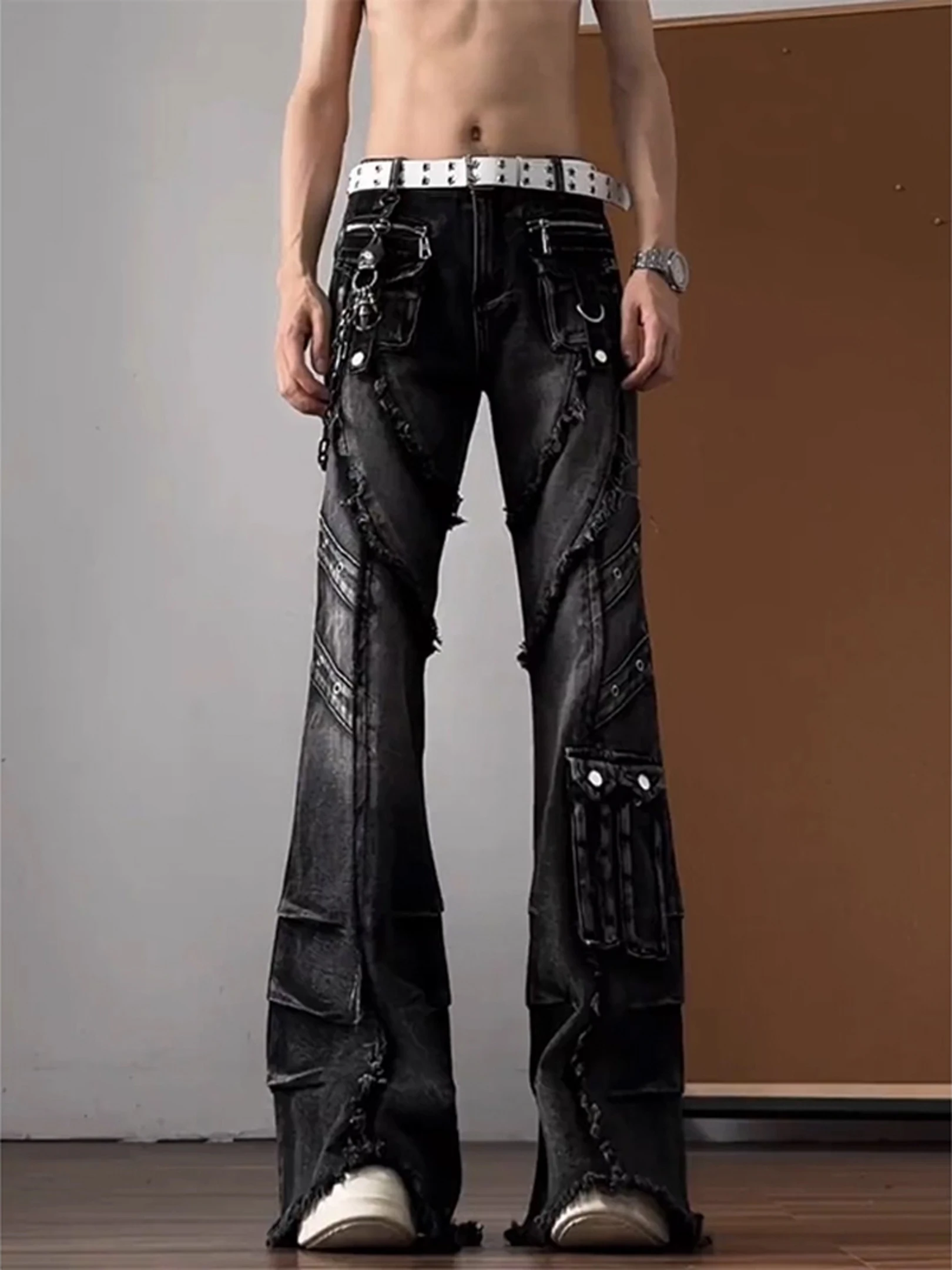 American Sle Ripped Punk Wind Jeans Men's Autumn Trendy Workwear Pants High Street Design Sensation Micro Flared Pants
American Sle Ripped Punk Wind Jeans Men's Autumn Trendy Workwear Pants High Street Design Sensation Micro Flared Pants
