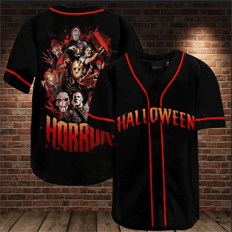Men's Fashion Customized Name Baseball Shirt Halloween Horror Character 3D Printed Baseball Shirt Harajuku Street Casual Shirt
Men's Fashion Customized Name Baseball Shirt Halloween Horror Character 3D Printed Baseball Shirt Harajuku Street Casual Shirt