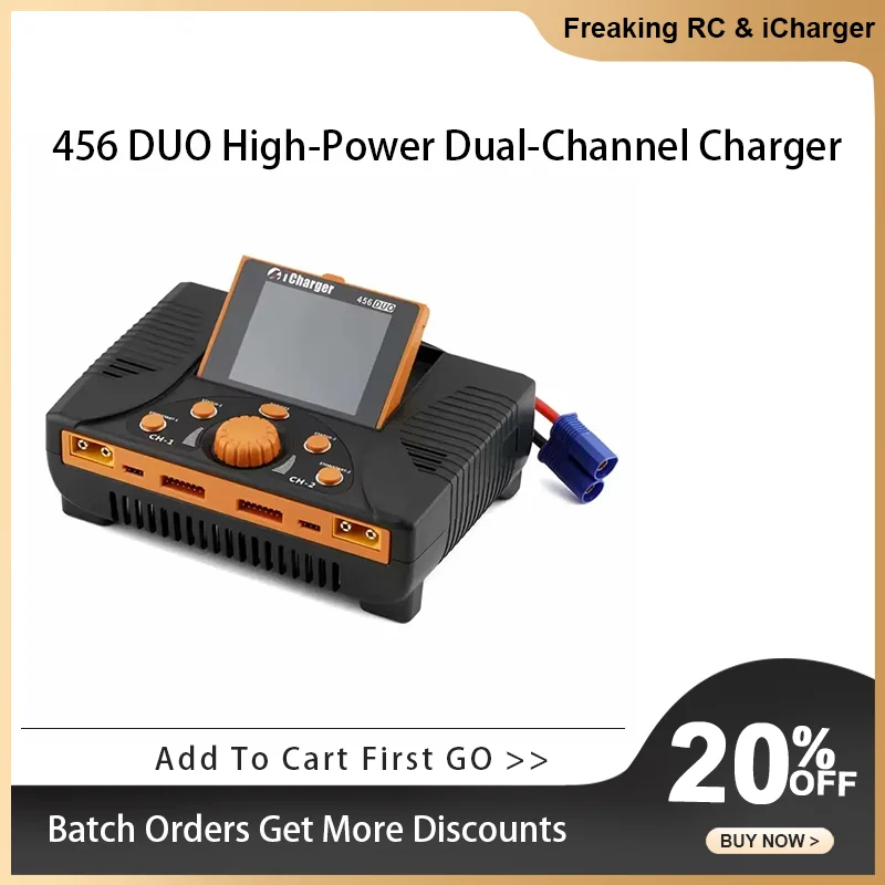 iCharger 456 DUO High-Power Dual-Channel Balance DC Charger 2200W 45A 6S
iCharger 456 DUO High-Power Dual-Channel Balance DC Charger 2200W 45A 6S