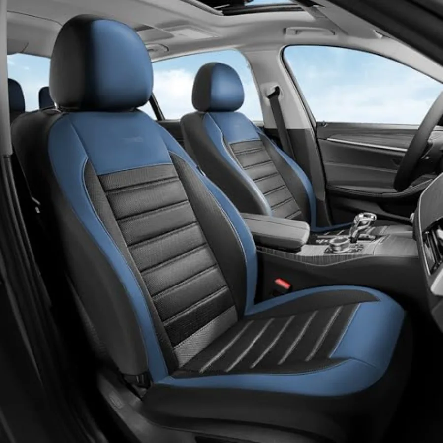 Front Seat Car Seat Covers Luxury Leather 2 Pack Automotive Mesh Airbag-Compatible Black Blue for SUV Sedan Truck
Front Seat Car Seat Covers Luxury Leather 2 Pack Automotive Mesh Airbag-Compatible Black Blue for SUV Sedan Truck