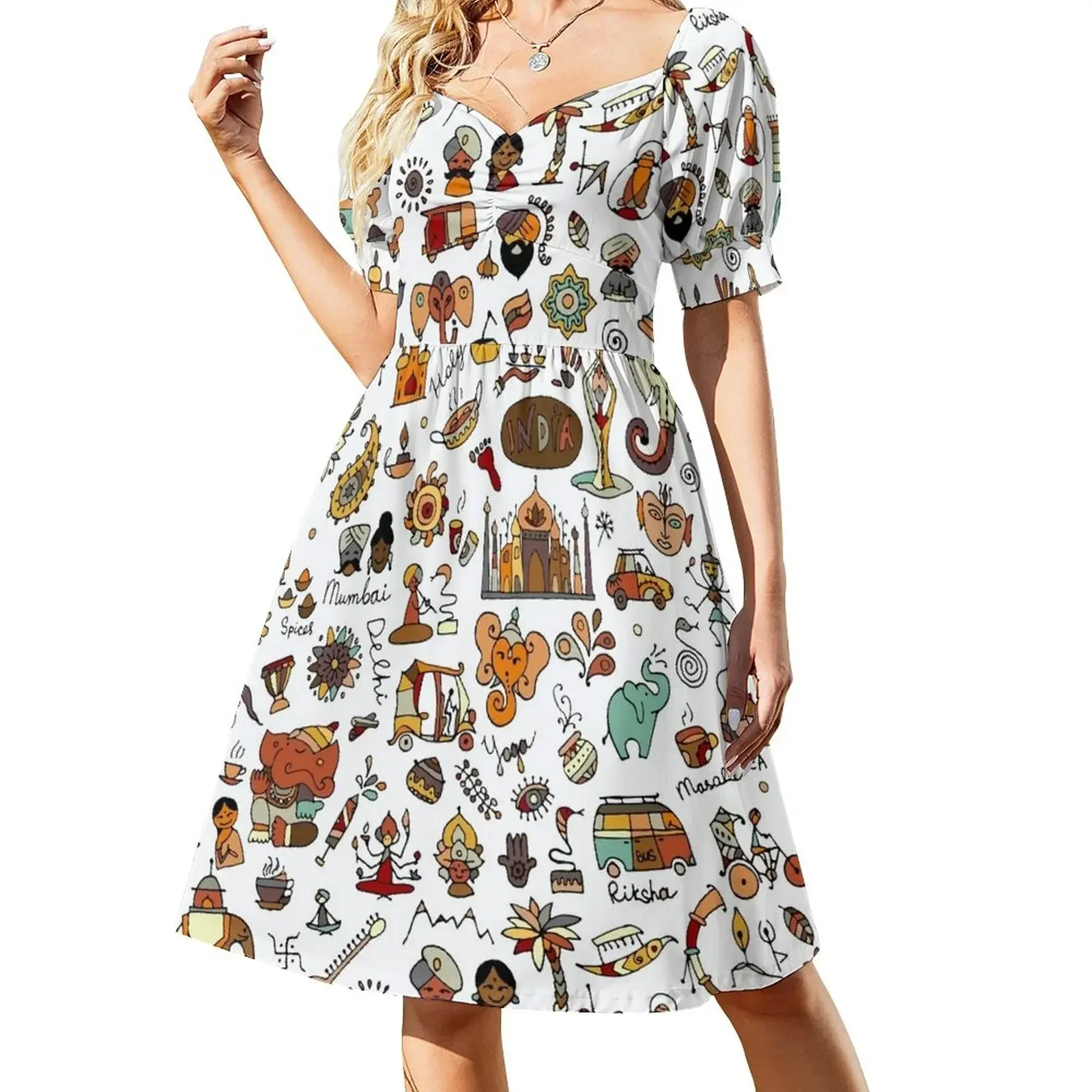 Travel to India Short-Sleeved Dress elegant women's dresses sale women clothes Cocktail of dresses womens clothing Dress
Travel to India Short-Sleeved Dress elegant women's dresses sale women clothes Cocktail of dresses womens clothing Dress
