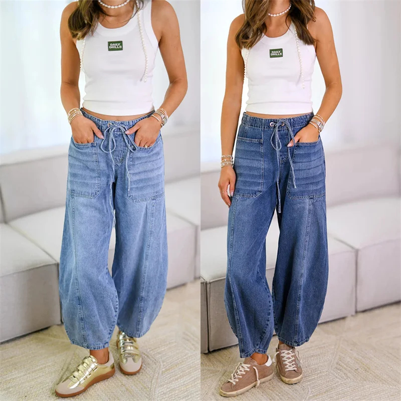 2025 Spring Street Fashion Washed Wide Leg Baggy Jeans Women Casual Loose Mid Waist Denim Pants Boyfriend Denim Bloomers Jeans
2025 Spring Street Fashion Washed Wide Leg Baggy Jeans Women Casual Loose Mid Waist Denim Pants Boyfriend Denim Bloomers Jeans