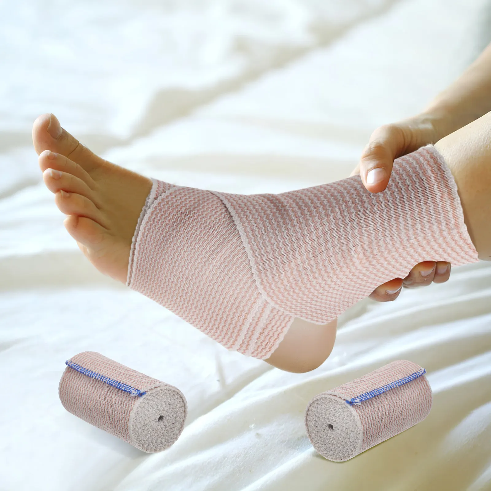 6 Rolls Elastic Bandage Sports Wrap Striped Pattern Stretch Bandage Wrap for Wrist Ankle Knee Legs Shoulder Feet Support
6 Rolls Elastic Bandage Sports Wrap Striped Pattern Stretch Bandage Wrap for Wrist Ankle Knee Legs Shoulder Feet Support