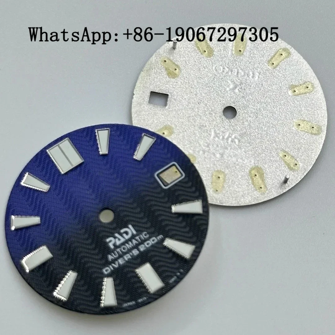 Black Gradient Blue Wave Texture Sports Diving Watch Dial Suitable for NH35/36 Automatic Movement Green lume Mod Parts
Black Gradient Blue Wave Texture Sports Diving Watch Dial Suitable for NH35/36 Automatic Movement Green lume Mod Parts