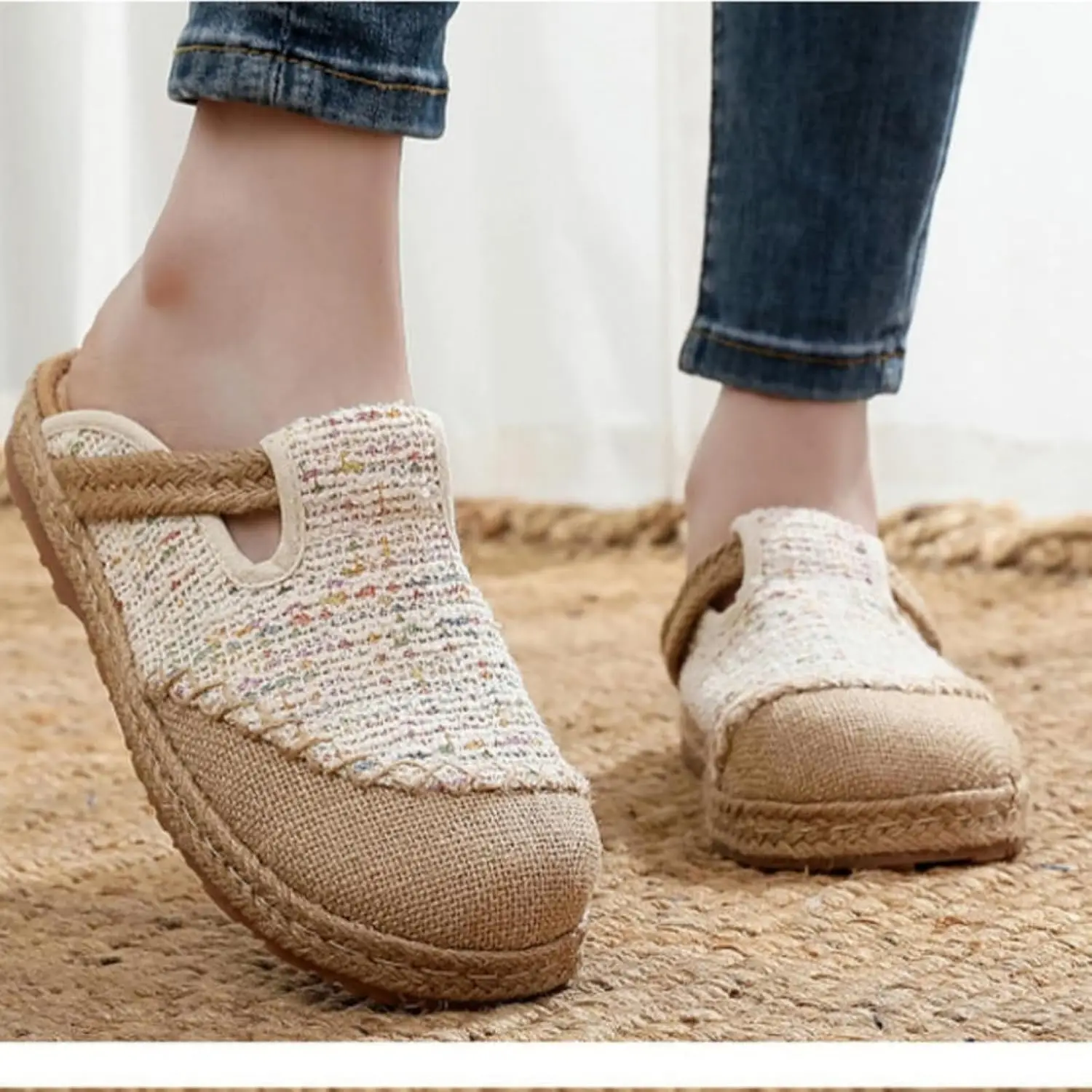 Women Flower Linen Sandals Ethnic Flavor Fisherman Shoes Comfy Beach Sandals Breathable Outside and Home Flip Flops
Women Flower Linen Sandals Ethnic Flavor Fisherman Shoes Comfy Beach Sandals Breathable Outside and Home Flip Flops