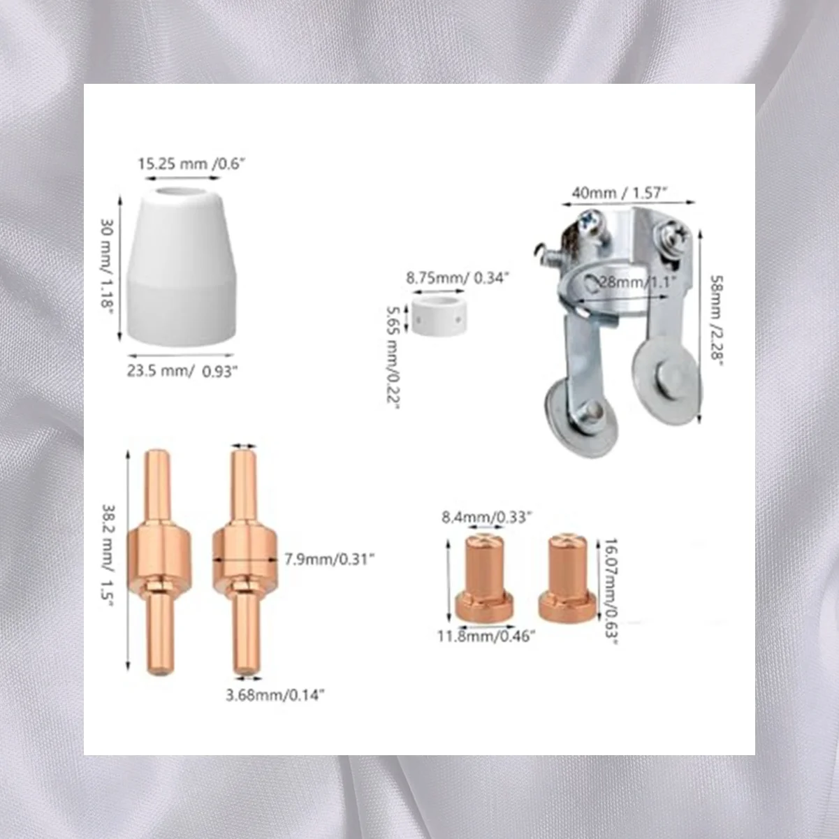 66pcs Welding Nozzle Plasma Cutting Consumables Copper Welder Nozzle Electrodes Swirl Ring Tips Roller Kit For Cut40 50 PT31 LG4
66pcs Welding Nozzle Plasma Cutting Consumables Copper Welder Nozzle Electrodes Swirl Ring Tips Roller Kit For Cut40 50 PT31 LG4